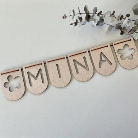 Vlaggetjeslijn houten vlaggetjes