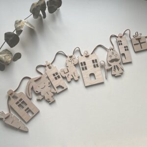 Houten sinterklaasslinger sinterklaas decoratie