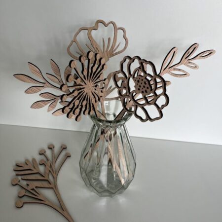 Houten bloemen boeket