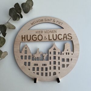 Houten Sinterklaas welkomsbord - Persoonlijke sinterklaas decoratie
