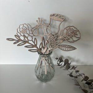Houten bloemen boeket