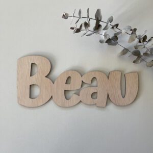 Houten naam stoere letters