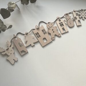 Houten kerstslinger kerstdecoratie