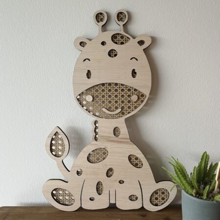 Houten dierenkop giraffe wanddecoratie