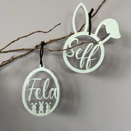 Houten paashanger met naam