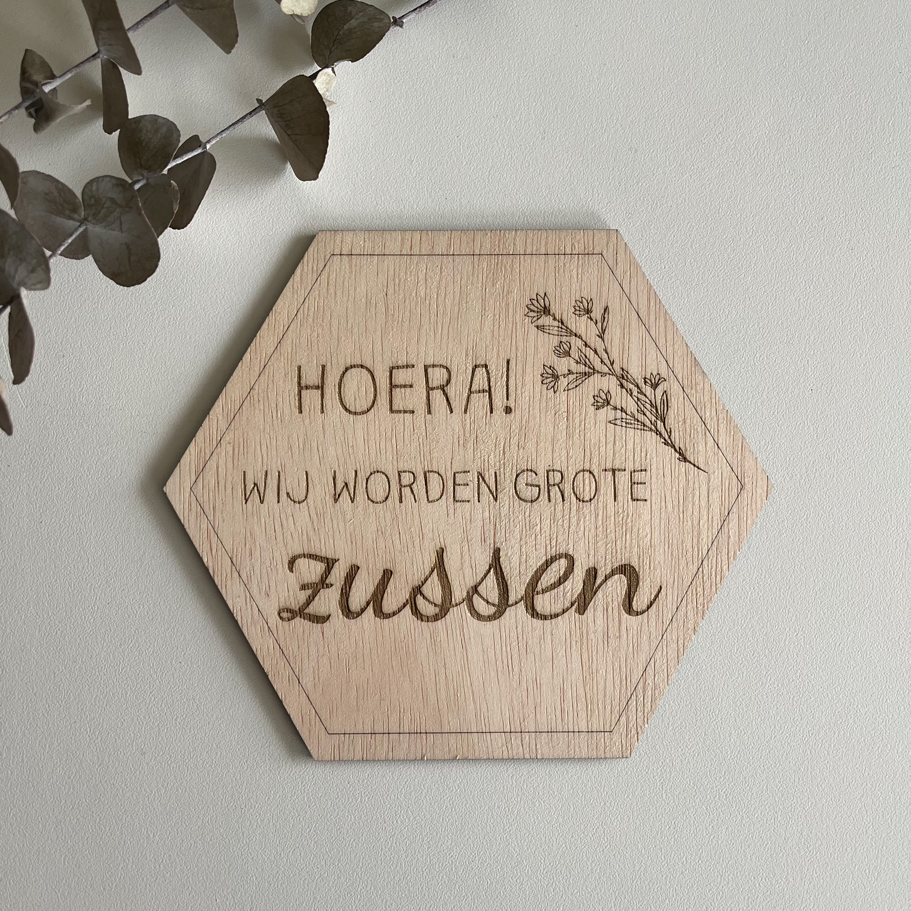 Zwangerschapsaankondiging - Grote zussen (hexagon) - Afbeelding 2