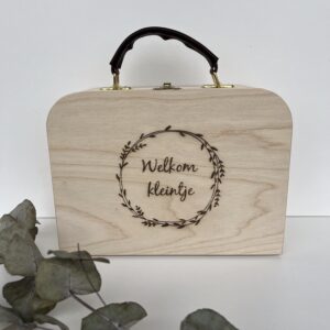Houten koffertje gegraveerd