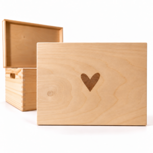 Houten memorybox – Hartje