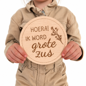 Zwangerschapsaankondiging - Grote zus (rond)