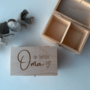 Theedoos gegraveerd - Theedoos met tekst - Theedoos cadeau moederdag, juffendag, kerst
