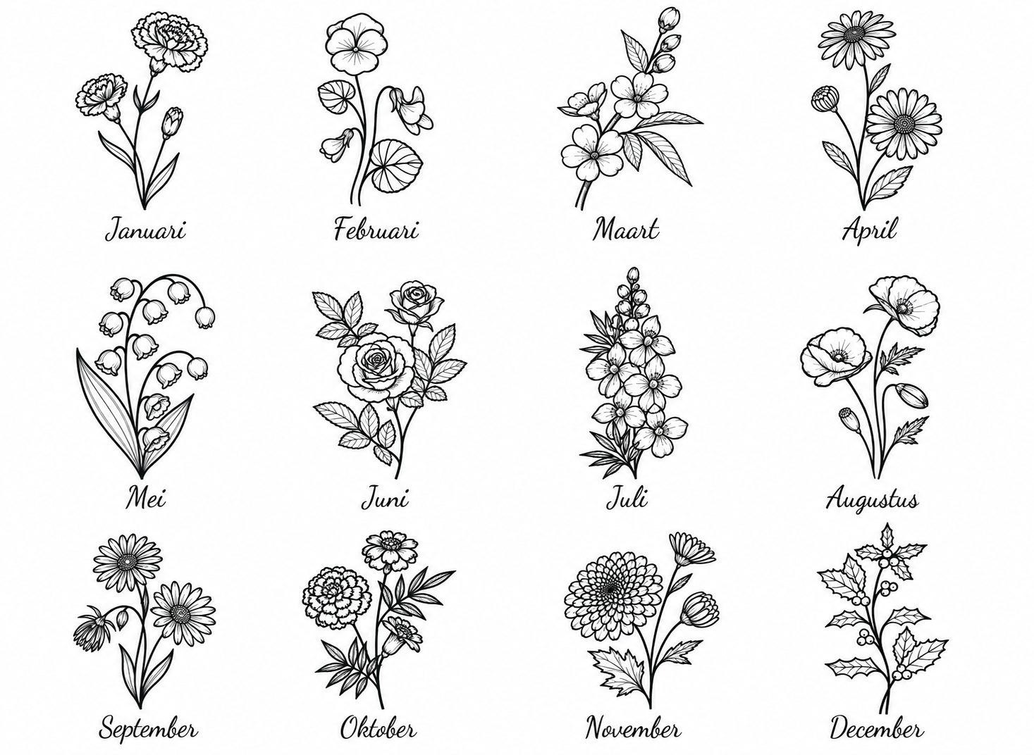 Geboortebloemen per maand