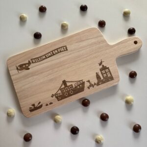 Serveerplank sinterklaas - gegraveerde hapjesplank - sinterklaascadeau