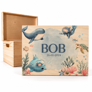 Houten memorybox – Onderwaterwereld