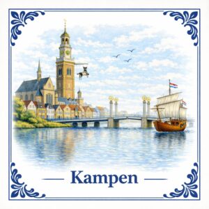 Klassiek bedrukte tegel met plaatsnaam