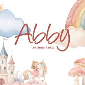 Memorybox met gekleurde print van unicorns