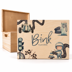 Houten memorybox – Raceauto