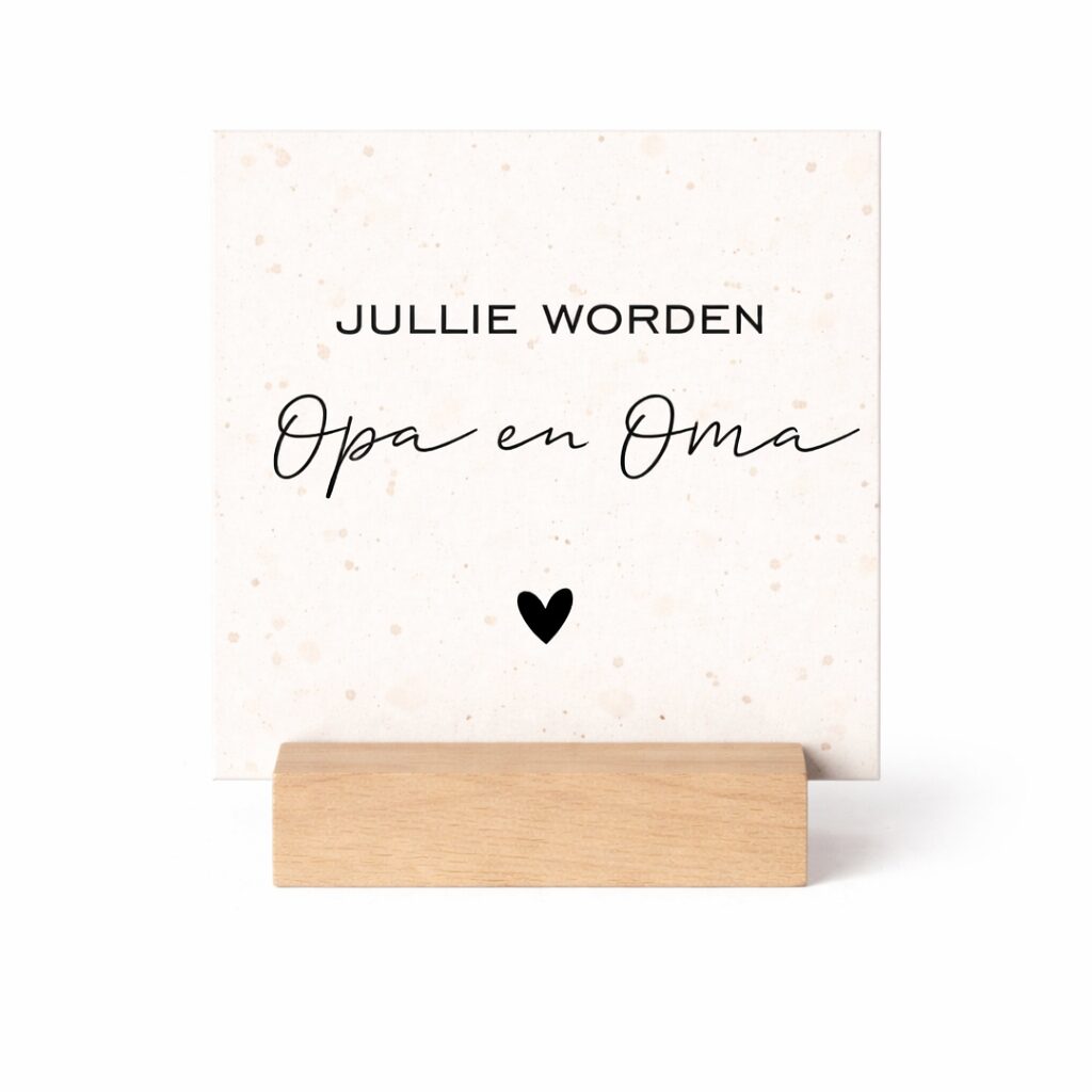 Forex tegeltje met persoonlijke tekst jullie worden opa en oma