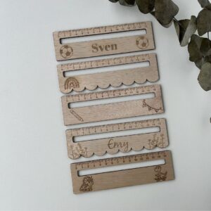 Houten leeswijzer met naam gegraveerd voor kinderen