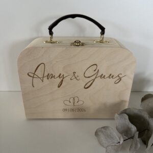 Houten koffertje - Bruiloft