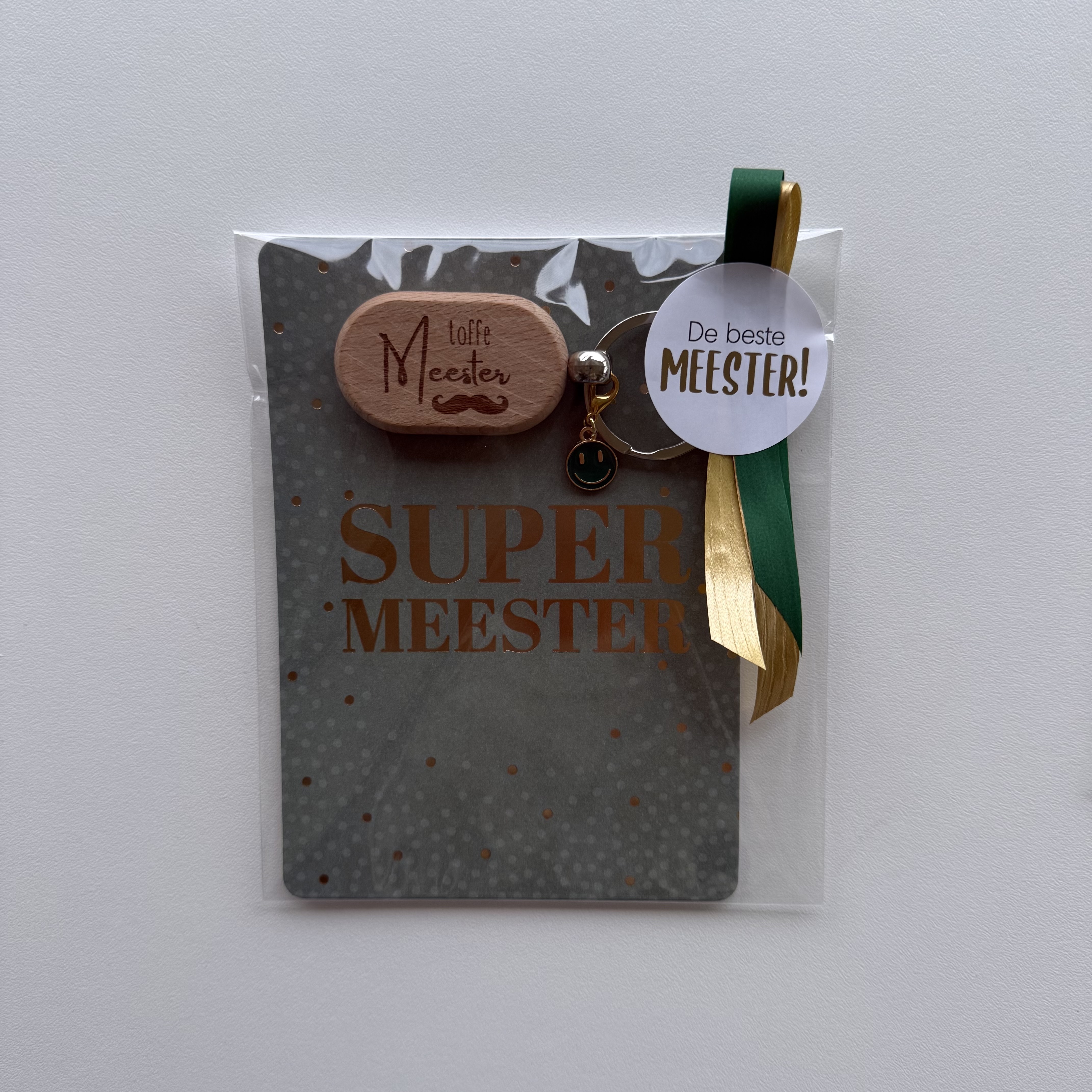 Houten sleutelhanger – Toffe Meester - Afbeelding 2