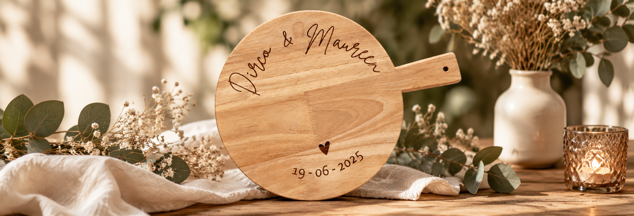 Borrelplank als trouwcadeau